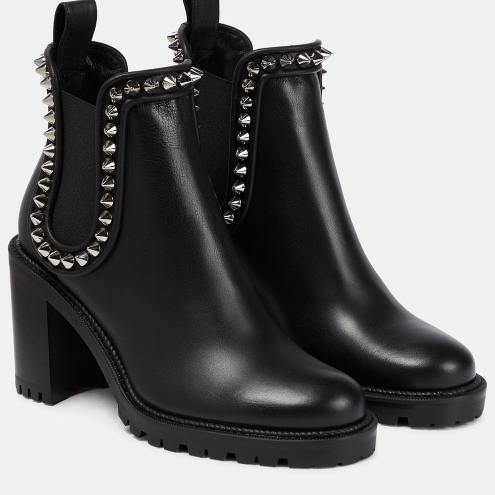 Christian Louboutin Capahutta 70MM silver studded boots